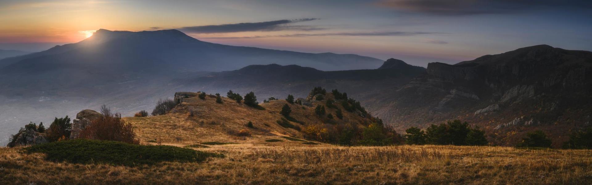 Wide expanse of Montana at sunset